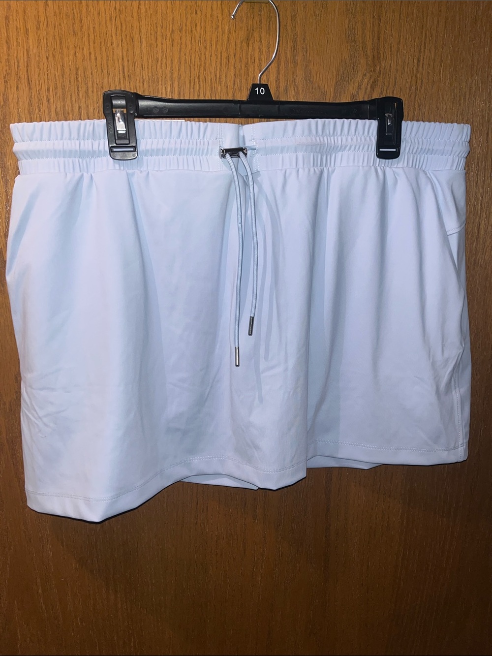 Women's Elastic Drawstring Mini Skirt in baby blue
